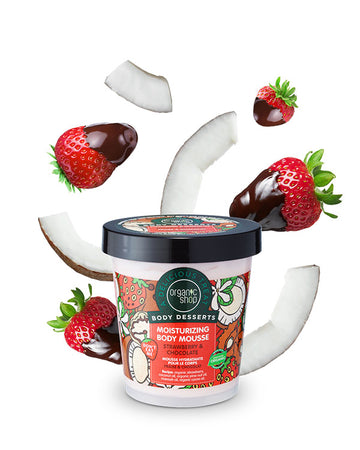 Natura Siberica Organic Shop Body Desserts Strawberry & Chocolate Ενυδατική Mousse Σώματος 450ml